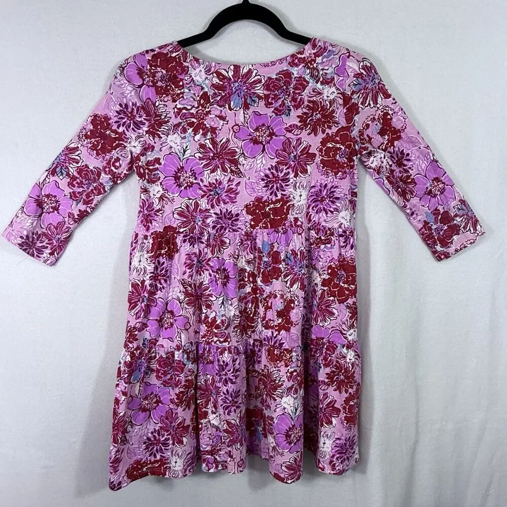 Lilly Pulitzer Lilac Thistle In The Wild Flowers Mini Geanna Dress XL 12/14 Pink